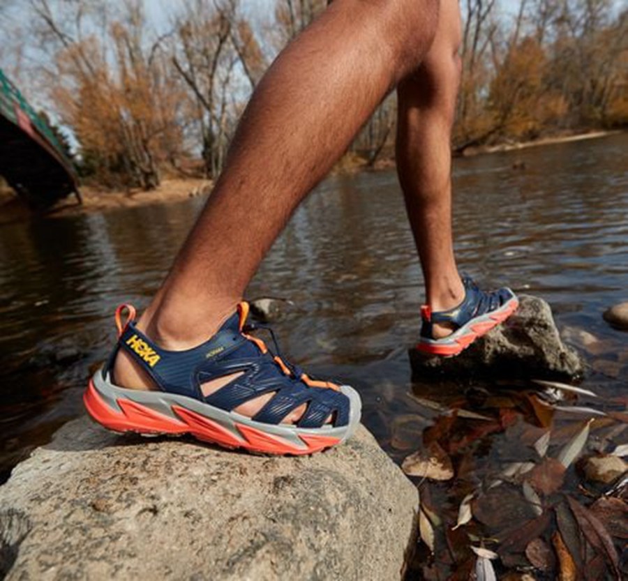 Hoka Australia One One Hopara - Mens Sandals Black/Red - QIGWN-6491